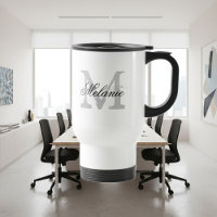 Personlig, typografi, monogram för att gå resemugg