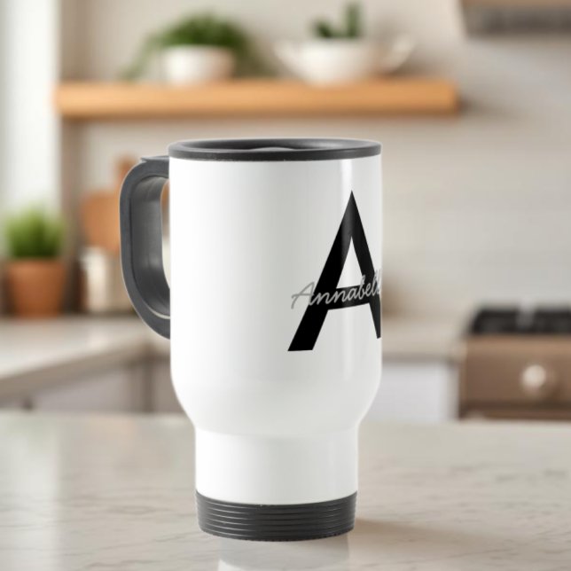 Personlig typografi monogram resemugg (Skapare uppladdad)