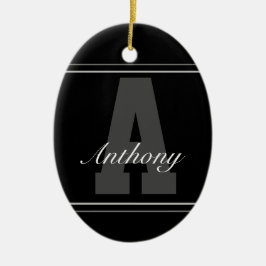 Personlig-typografi namn-dekoration julgransprydnad keramik