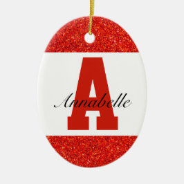 Personlig-typografi namn-dekoration julgransprydnad keramik