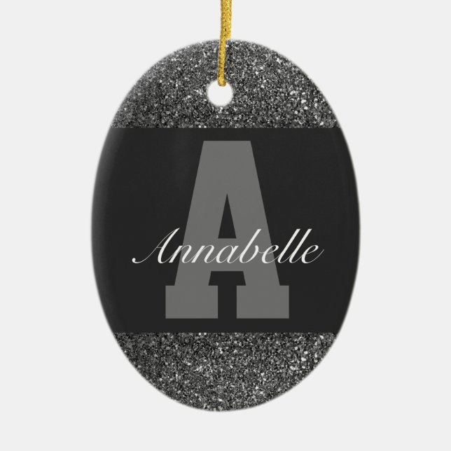 Personlig-typografi namn-dekoration julgransprydnad keramik (Framsidan)