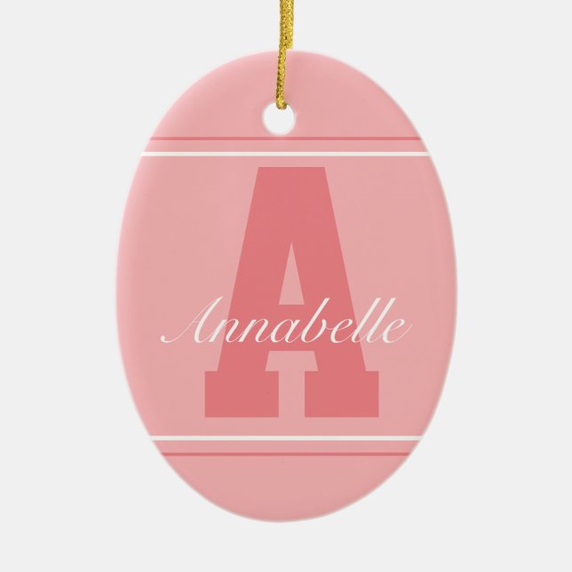 Personlig-typografi namn-dekoration julgransprydnad keramik (Framsidan)