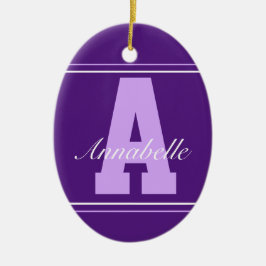 Personlig-typografi namn-dekoration julgransprydnad keramik