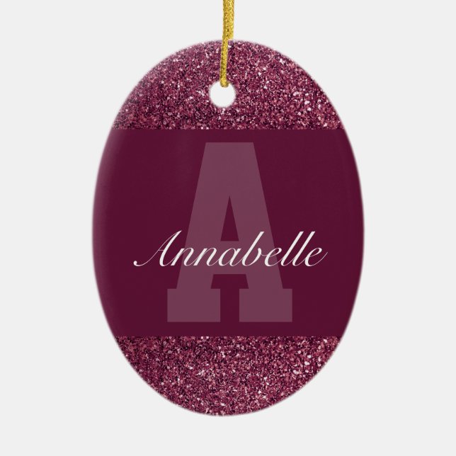 Personlig-typografi namn-dekoration julgransprydnad keramik (Framsidan)