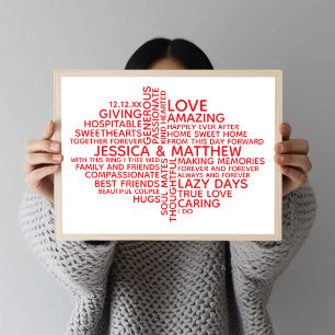 Personlig typografi-ordmoln för par poster