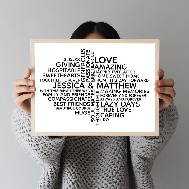 Personlig Typography Ord Cloud for Par Poster (Skapare uppladdad)