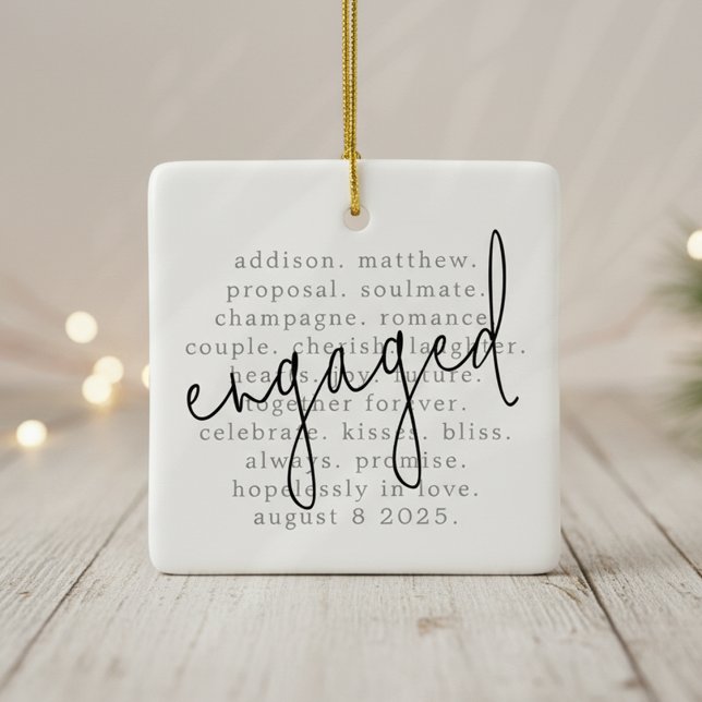 Personlig Typography Ord Enged Julgransprydnad Keramik (Skapare uppladdad)