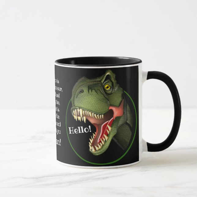 Personlig Tyrannosaurus Rex Dinosaur Mugg (Höger)