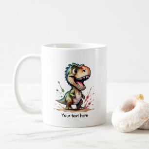 Personlig Tyrannosaurus Rex Vattenfärgssprut Kaffemugg