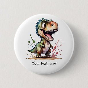 Personlig Tyrannosaurus Rex Vattenfärgssprut Knapp