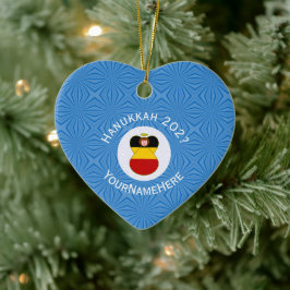 Personlig tysk ängel Hanukkah-flagga  Julgransprydnad Keramik