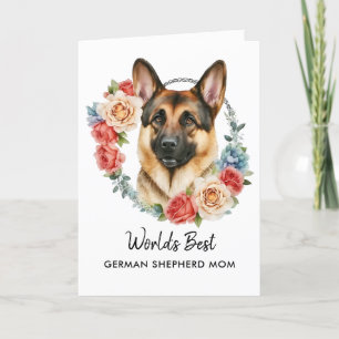 Personlig tysk schäferhund Mamma mors dag Helgkort