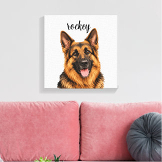 Personlig tysk schäferhundduktryck på canvas