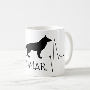 Personlig Tysk Shepherd Kärlek Hund Heart Beat Kaffemugg
