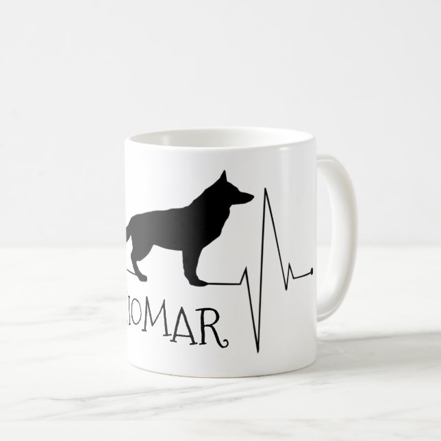 Personlig Tysk Shepherd Kärlek Hund Heart Beat Kaffemugg (Framsida höger)
