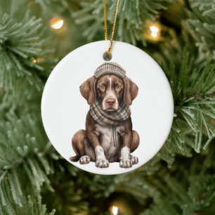 Personlig Tysk Shorthar Pointer Hund Art Ce Julgransprydnad Keramik