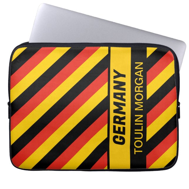 Personlig Tyska Flagga Laptop Fodral (Framsidan)