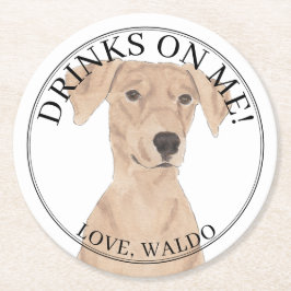 Personlig Tyska Pinscher Bröllop Underlägg Papper Rund