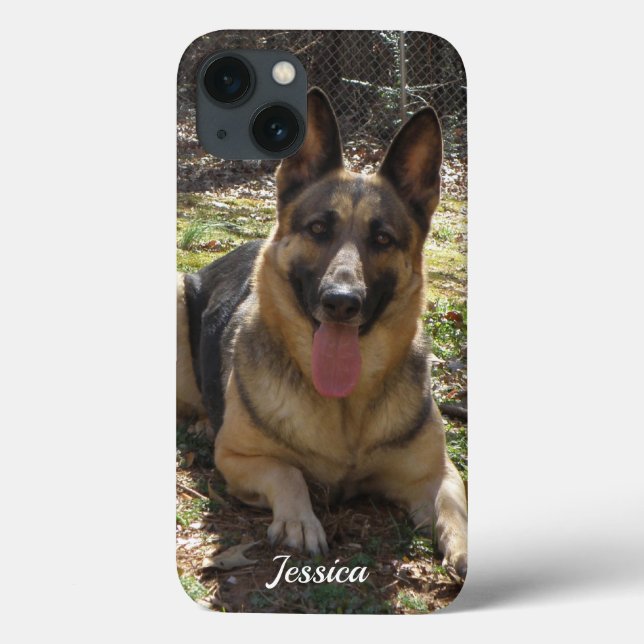 Personlig: Tyskt Shepherd Phone Case (Baksida)