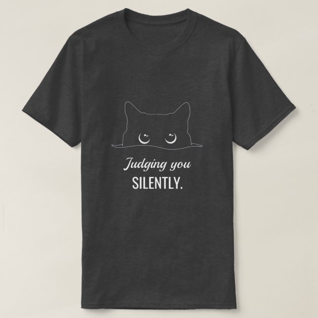 Personlig Tyst Domande Katt T Shirt (Design framsida)