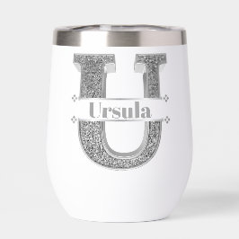 Personlig U Ursprungligt Silver Monogram ditt namn