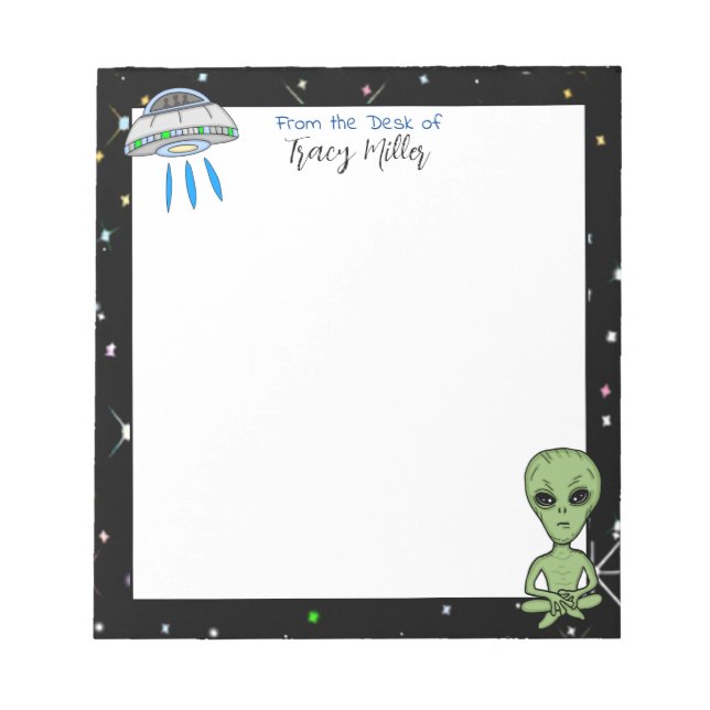 Personlig UFO och utlänning på stjärnnatten Anteckningsblock (Framsida)