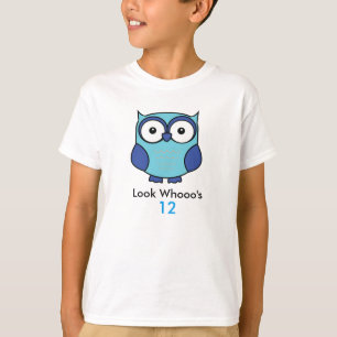 Personlig Uggla Birthday Blue Tee