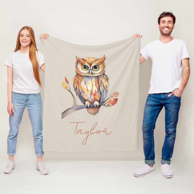 Personlig Uggla Fleecefilt (På plats)