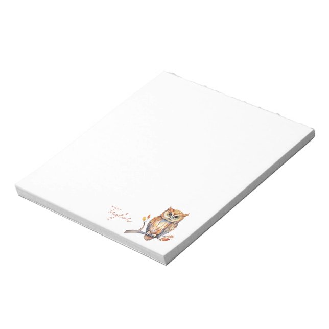 Personlig Uggla Stationery Anteckningsblock (Roterad)