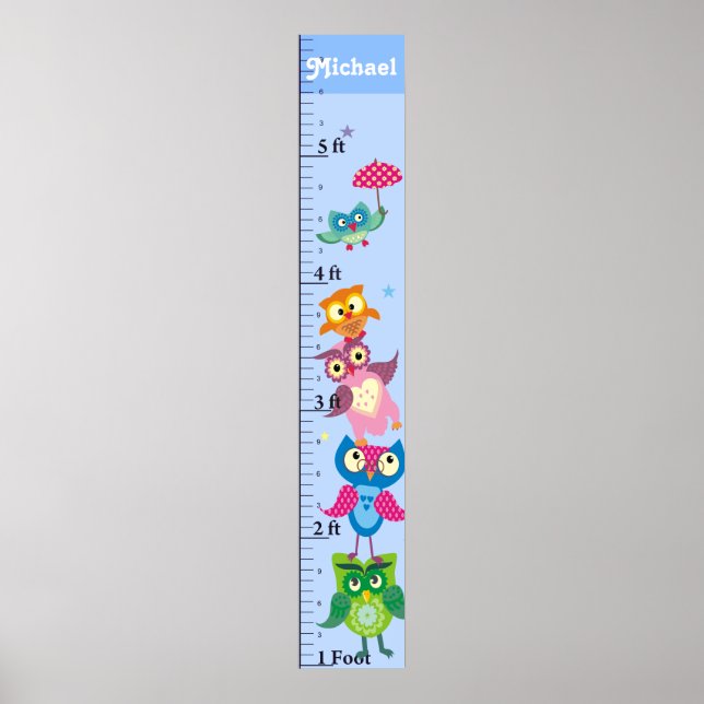 Personlig uggla tillväxtdiagram poster (Framsidan)