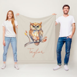 Personlig Ugglia Fleecefilt