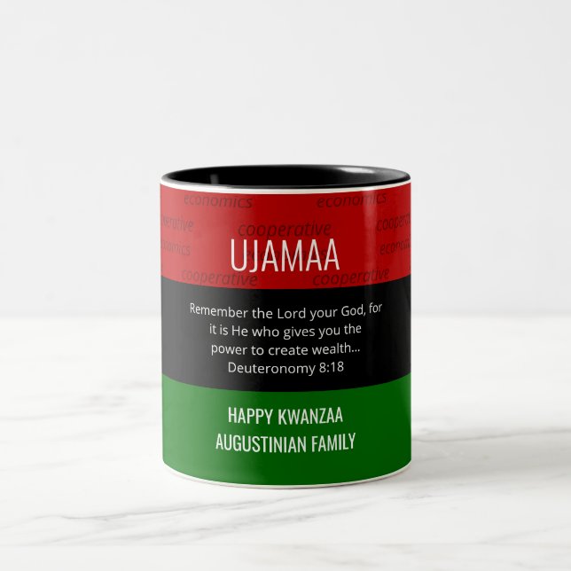 Personlig UJAMAA Kwanzaa Två-Tonad Mugg (Center)