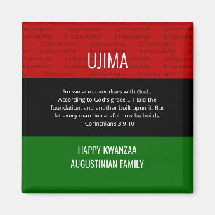 Personlig UJIMA Lycklig Kwanzaa Magnet