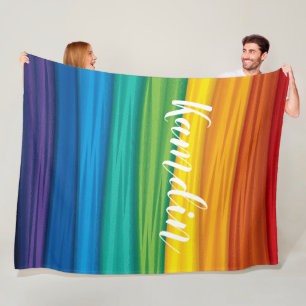 Personlig Ull Lgbtq-regnbåge flagga lesbb Fleecefilt