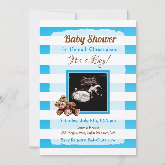 Personlig Ultrasound Bild Baby Shower Inbjudningar (Framsida)