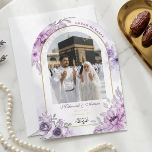 Personlig Umrah Mubarak med Fotogrußkort för Bil Inbjudningar