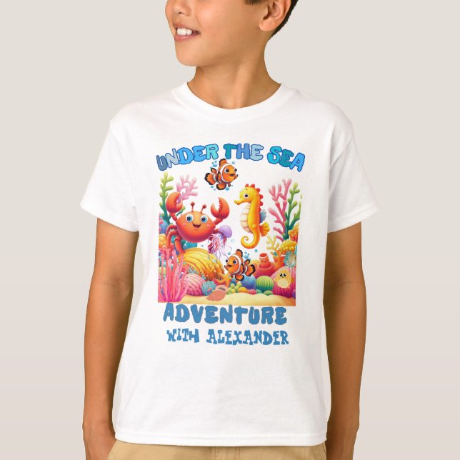 Personlig Under havets äventyr krabba T Shirt (Framsida)