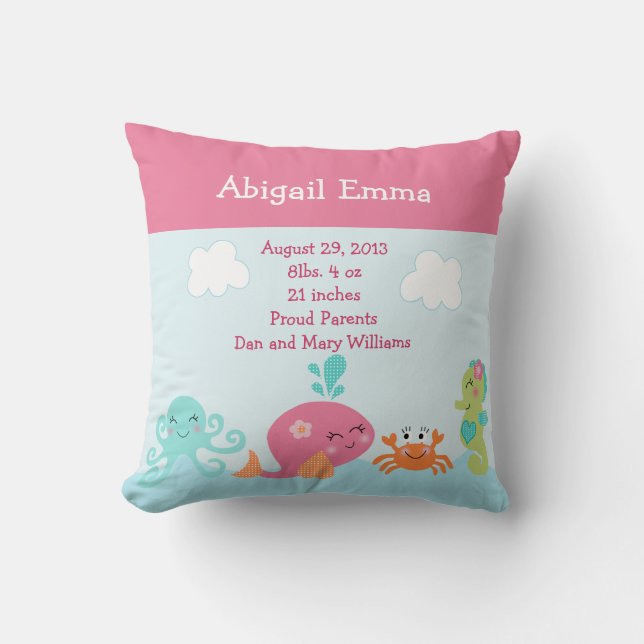 Personlig Under havets liv Pillow Keepsaké Kudde (Framsida)