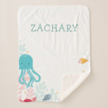 Personlig under Sea Baby/Kid Sherpa Blanket