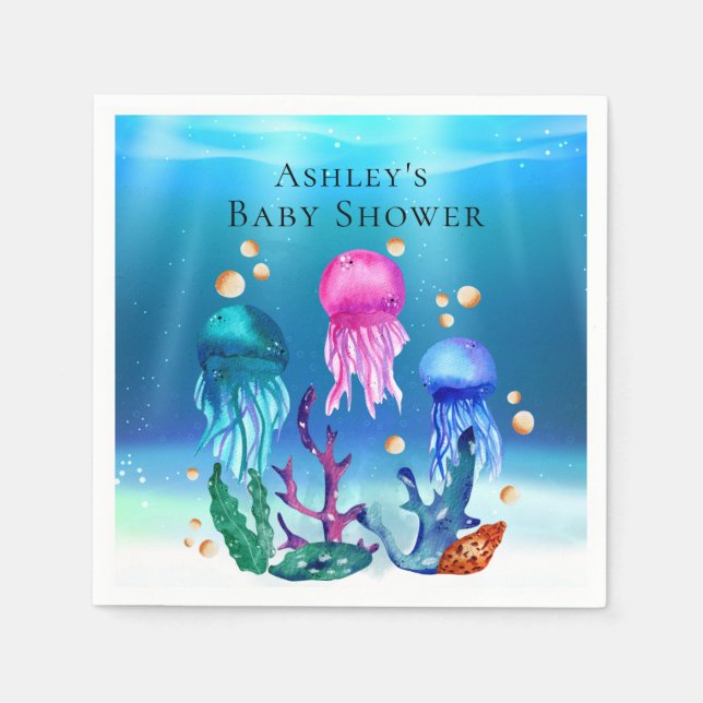 Personlig under Sea Jelly Fish Pappersservett (Framsidan)