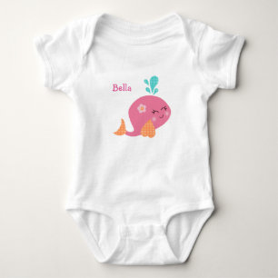 Personlig under Sea Rosa Whale Baby Shirt Tröja