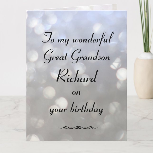 Personlig Underbar Grandson Birthday Kort (Framsida)