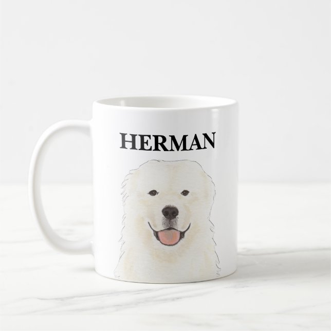Personlig Underbar Pyrenées Hund Kaffemugg (Vänster)