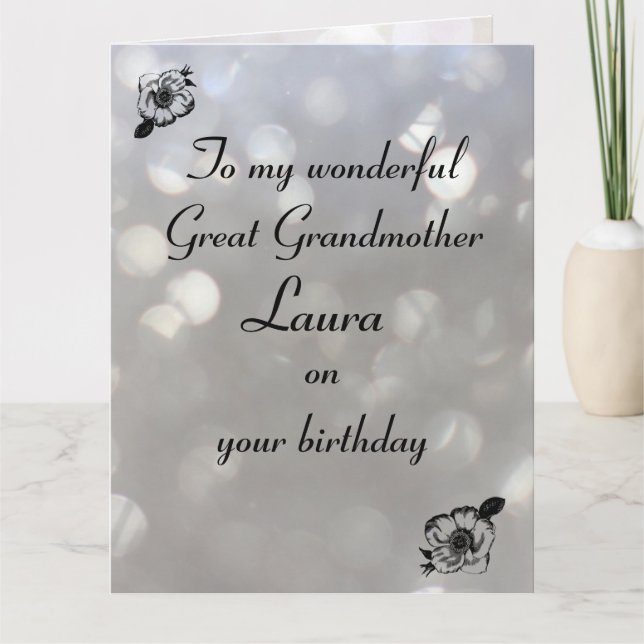 Personlig Underbarare mormor, födelsedag Kort (Framsida)