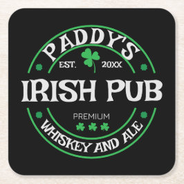Personlig Underlägg för Irish Pub Papper Kvadrat