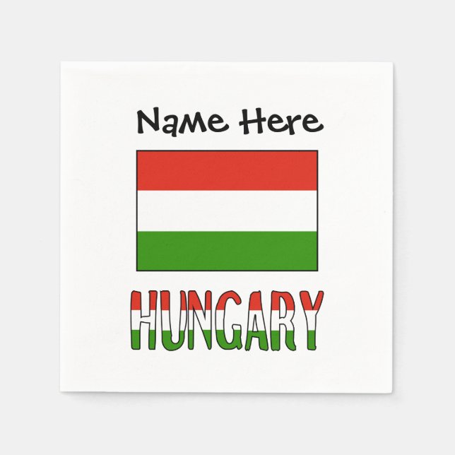 Personlig Ungernflagga Pappersservett (Framsidan)