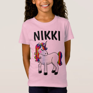 PERSONLIG UNICORN ANPASSNINGSBAR BIRTHDAY GIRL T-S T SHIRT