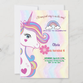 Personlig Unicorn Birthday bjudningskort Inbjudningar
