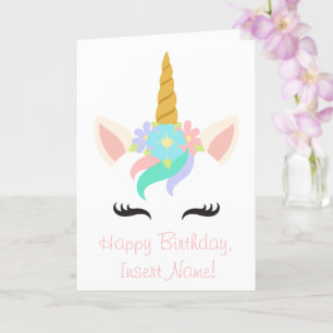 Personlig Unicorn Birthday Card Kort