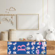 Personlig Unicorn Blue-Monogram